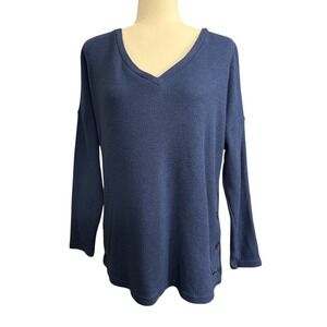 Tribal Women's Oversized Sweater Navy Blue V-Neck Long Sleeve Size‎ Medium